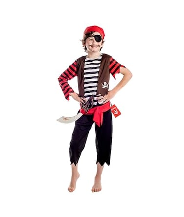 fun shack Boys Pirate Costume Kids Sea Captain First Mate Stripey Outfit Small