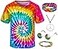 TOGROP Kids Hippie Costume for Boys Girls 60s 70s TShirt 5Pcs Set for Halloween Party 56T Multicolor