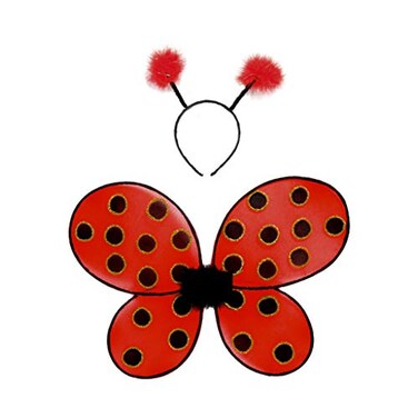 Great Pretenders Ladybug Wings with Headband RedBlack One Size
