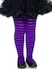 Leg Avenue Girls Childrens Striped Tights BlackPurple Large