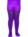 Leg Avenue Girls Childrens Striped Tights BlackPurple Large