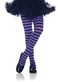 Leg Avenue Girls Childrens Striped Tights BlackPurple Large