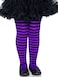 Leg Avenue Girls Childrens Striped Tights BlackPurple Large