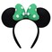 ODOCARE St Patricks Day Accessories Handmade Mouse Ears Headband Outfit for Women and Ladies Polka Dot Bow Hat Irish CostumeGreenWhite Dots