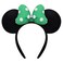 ODOCARE St Patricks Day Accessories Handmade Mouse Ears Headband Outfit for Women and Ladies Polka Dot Bow Hat Irish CostumeGreenWhite Dots