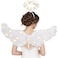 Yamgqus Angel Wings Light Up LED Wings Halo White Medium Size Unisex Adults Kids Halloween Christmas