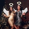 Yamgqus Angel Wings Light Up LED Wings Halo White Medium Size Unisex Adults Kids Halloween Christmas