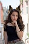VIGVAN Handmade Wolf Fox Ears Animal Cosplay Cute Head Accessories for Halloween Wolf Brown Black