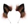 VIGVAN Handmade Wolf Fox Ears Animal Cosplay Cute Head Accessories for Halloween Wolf Brown Black