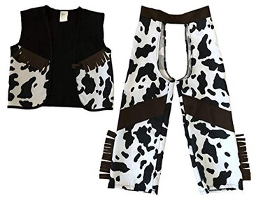 StoryBook Wishes Classic Cowboy Chaps Vest 810 Dark BrownBlack