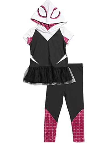 Marvel SpiderMan SpiderGwen Ghost Spider Toddler Girls Cosplay TShirt and Leggings 5T