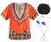 TOGROP 4 PCS Hippie Costume for Mens 60s 70s TShirt Afro Wig Accessories Set for Party Cosplay L Orange