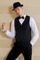 BABEYOND 1920s Mens Gatsby Gangster Vest Costume Accessories Set Fedora Hat