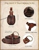LEIFIDE 2 Pcs Medieval Viking Belt Renaissance Pouch Medieval Leather Belt Pouch Bag Embossed Renaissance Costume AccessoriesBrownRetro