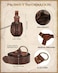 LEIFIDE 2 Pcs Medieval Viking Belt Renaissance Pouch Medieval Leather Belt Pouch Bag Embossed Renaissance Costume AccessoriesBrownRetro