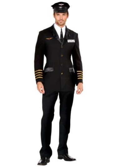 Dreamgirl Mile High Pilot Hugh Jordan Dress Black Medium