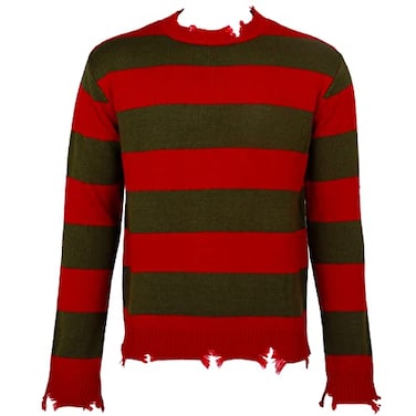 Keuixvm Mens Freddy Sweater Halloween Cosplay Knitted Striped Costume Large Mens