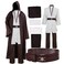 Laku Mens Tunic Costume Hooded Robe Full Set Halloween Cosplay Costume Cloak Set White