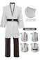 Laku Mens Tunic Costume Hooded Robe Full Set Halloween Cosplay Costume Cloak Set White