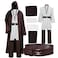 Laku Mens Tunic Costume Hooded Robe Full Set Halloween Cosplay Costume Cloak Set White