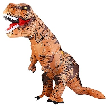 Lulu Home Halloween Dinosaur Costume Inflatable TRex Dinosaur Costume for Adults Brown 75FT