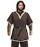 TOGROP Mens Medieval Costume Viking Pirate Tunic Knight Warrior Renaissance Shirts with Belt Brown M