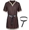 TOGROP Mens Medieval Costume Viking Pirate Tunic Knight Warrior Renaissance Shirts with Belt Brown M