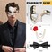 FunMular Masquerade Mask for Men Phantom of The Opera Mask Half Face with Bowtie Brooch for Halloween Mardi Gras Party