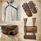 EpicCos 4 PCs Alchemy Belt Pouch Set Potion Bottle Wrist Guard and Waist Pouch Bag ORing Belt with Sword Holster for LARP