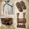 EpicCos 4 PCs Alchemy Belt Pouch Set Potion Bottle Wrist Guard and Waist Pouch Bag ORing Belt with Sword Holster for LARP