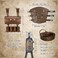 EpicCos 4 PCs Alchemy Belt Pouch Set Potion Bottle Wrist Guard and Waist Pouch Bag ORing Belt with Sword Holster for LARP