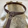 HiiFeuer Medieval PU Leather Ring Belt Retro Renaissance Rivets Belt for LARP Ren Faire Parties Brown B