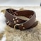 HiiFeuer Medieval PU Leather Ring Belt Retro Renaissance Rivets Belt for LARP Ren Faire Parties Brown B