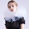 BLESSUME Blessume Retro Mesh Neck Ruff Ruffle Collar White One size