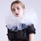 BLESSUME Blessume Retro Mesh Neck Ruff Ruffle Collar White One size