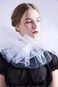 BLESSUME Blessume Retro Mesh Neck Ruff Ruffle Collar White One size