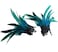 L'VOW LVOW Real Nature Feather Cuffs for Game Party Halloween Pack of 2 Acid Blue