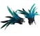 L'VOW LVOW Real Nature Feather Cuffs for Game Party Halloween Pack of 2 Acid Blue