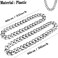 Riuziyi 2Pack Big Chunky Plastic Hip Hop Chain for Men Fake Gold Turnover Chain Silver Chain 90s Necklace Costume Accessory Silver