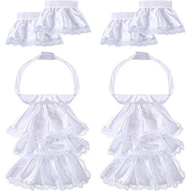 Geyoga 2 Pack Colonial Lace Jabot Collar Cuffs Set Unisex Halloween Party accessory for Adults
