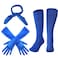 Haysandy 3 Pcs Halloween Costume Accessory Set Include Retro Square Neck Scarf Neckerchief 15 Inch Stretchy Long Opera Satin Gloves Blue Athletic Compression Socks for Party Cosplay