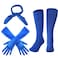 Haysandy 3 Pcs Halloween Costume Accessory Set Include Retro Square Neck Scarf Neckerchief 15 Inch Stretchy Long Opera Satin Gloves Blue Athletic Compression Socks for Party Cosplay