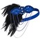 BABEYOND 1920s Flapper Accessories Gatsby Costume Accessories Set 20s Flapper Feather Headband Pearl Necklace Gloves Blue
