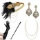 BABEYOND 1920s Flapper Accessories Gatsby Costume Accessories Set 20s Flapper Headband Pearl Necklace Gloves Plastic Holder