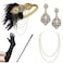 BABEYOND 1920s Flapper Accessories Gatsby Costume Accessories Set 20s Flapper Headband Pearl Necklace Gloves Plastic Holder
