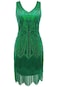 BABEYOND Womens Flapper Dresses Set 1920s V Neck Beaded Fringed Great Gatsby Dress with Accessories Set