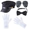 Beefunny Chauffeur Costume Limo Taxi Driver Hat Gloves Set K