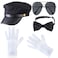 Beefunny Chauffeur Costume Limo Taxi Driver Hat Gloves Set K