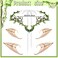Bonuci Elf Ears with Fairy Headpiece Soft Pointed Ear Elf Crown for Women Halloween Christmas Wedding 2 PairsModern Style