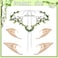 Bonuci Elf Ears with Fairy Headpiece Soft Pointed Ear Elf Crown for Women Halloween Christmas Wedding 2 PairsModern Style